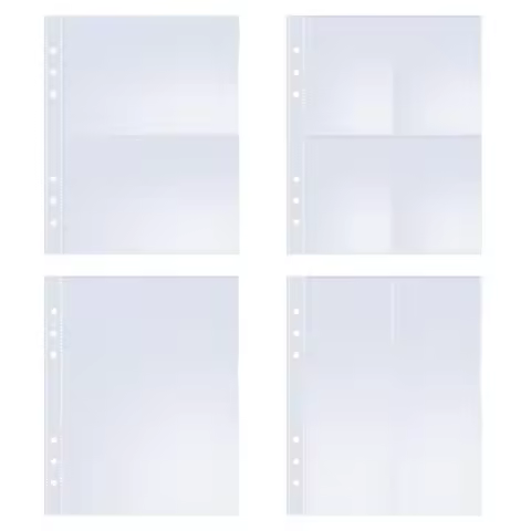 PLRBOK 10 Pcs A5 6 Ring Clear Binder Refill 1 2 4 Pockets Sleeves Toploader Photocard Notebook Diary