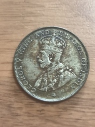 1920年馬來西亞喬治五世 銀幣50仙少有