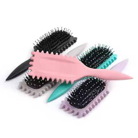 Curl Define Styling Brush Hollow Boar Bristle Detangling Hair Brush Tangled Hair Comb Shaping Defini