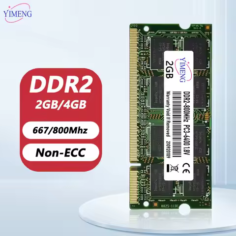 DDR2 2GB Laptop Memory Ram PC2 6400 5300 1.8V 200Pin 667 800Mhz SODIMM Non-ECC Unbuffered Notebook M