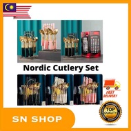 [READY STOCK] Nordic Cutlery Viral Sudu Kayangan Sudu Hotel Cutleries Dinnerware Set Sudu NORDIC Spo