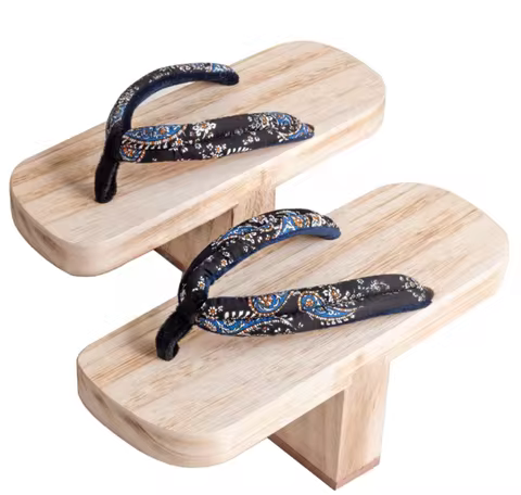 Japanese Geta Shoes Man Single High Heel Cosplay Wood
