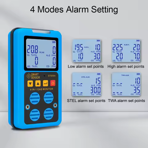 Multifunctional Gas Detector Oxygen O2 Hydrogen Sulfide H2S Carbon Monoxide CO Combustible Gas Leaki