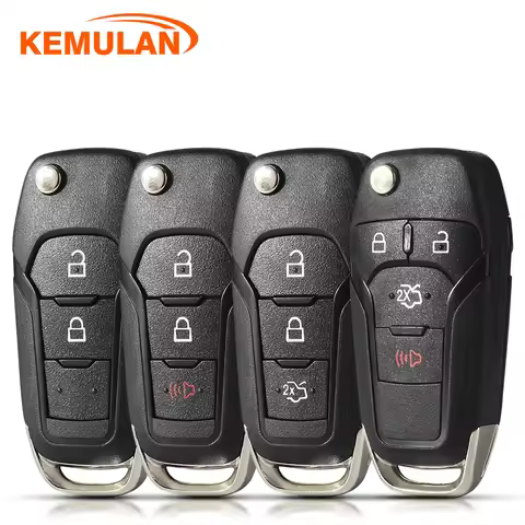 KEMULAN Car Key Case Shell For Ford F150 F250 F350 Explorer Ranger KA Fiesta Mondeo Focus Everest Ed