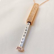 Natural Sri Lankan 4A grade zircon diamond "I love you" necklace pendant for couple gift