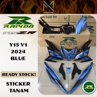 COVERSET Y15 V1/V2 BLUE 2024 YAMAHA Y15 RAPIDO COVERSET STICKER TANAM MOTOR COVERSET