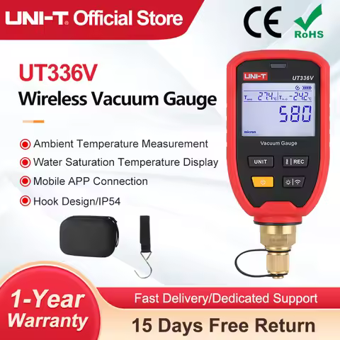 UNI-T Wireless Vacuum Gauge UT336V 1-19000 Micron Digital Cooling Vacuum Meter Mobile APP Connection