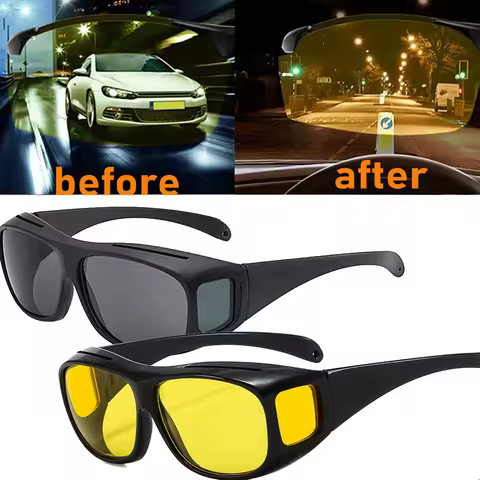 Anti-Glare Night Vision Driver Goggles Fashion Sunglasses Cycling Goggles Night Driving Enhanced Lig