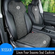 NISSAN Car Dedicated Seat Cushion Four Seasons Universal Linen Breathable for Qashqai Note NV200 Serena c27 Kicks X Trai