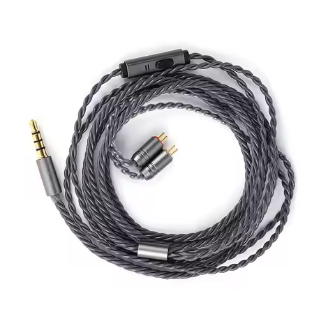 Tripowin Grace Detachable Earphone Cable with Microphone 0.78mm 2Pin Connector Silver-plated Oxygen 