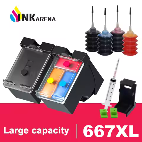 Remanufactured Refillable Cartridge Replace For HP 667 667XL for HP DeskJet Ink Advantage 1275 2374 