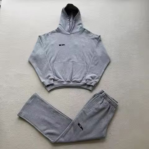 IDA Gray Hoodie Europe American Trend Brands Embroidered Letter-sportswear Newly Released Sweatshirt