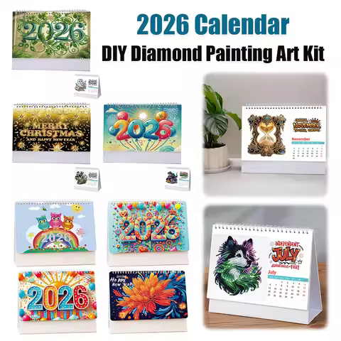 Diamond Painting Calendar Set 2026 Calendar Diamond Painting Kit for Living Room Bedroom Office Desk