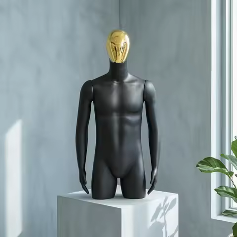 Male Mannequin with Arms Display Form Upright Bust for Apparel Showroom Photography Studio Use