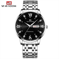 Jam Tangan Analog Date Pria VAVAVOOM 2461 Stainless Steel Water Resist Original