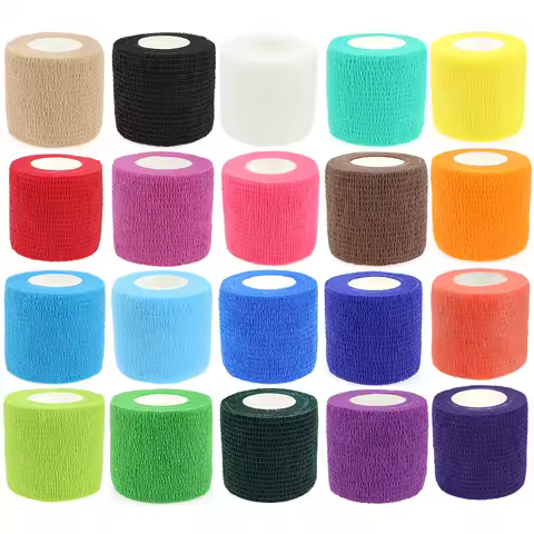24 Pieces Self Adhesive Bandage Wrap Breathable Vet Wrap Cohesive Bandage First Aid for Pets Athleti