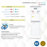 I-TECH Top Load Bottled Water Dispenser Hot Warm Cold Penapis Air Botol - Electronic Fan Cooling Wat