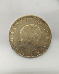 uang koin kuno negara Belanda , Wilhelmina 2.½G. kondisi bagus.