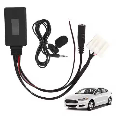 Wireless Radio Stereo Adapter Bluetooth-Compatible with Microphone AUX Adapter Cable 5-12V for Mazda