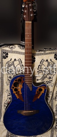 罕有之選👍🏻Ovation Celebrity Elite Plus CE44P-8TQ Mid-Depth Acoustic-Electric Guitar - Caribbean Blue 民謠電