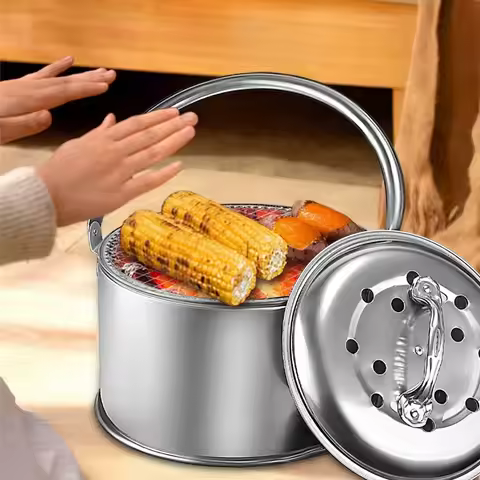 Stainless Steel Stove Heating Charcoal Stove Outdoor Portable Brazier Household Charcoal Autumn and