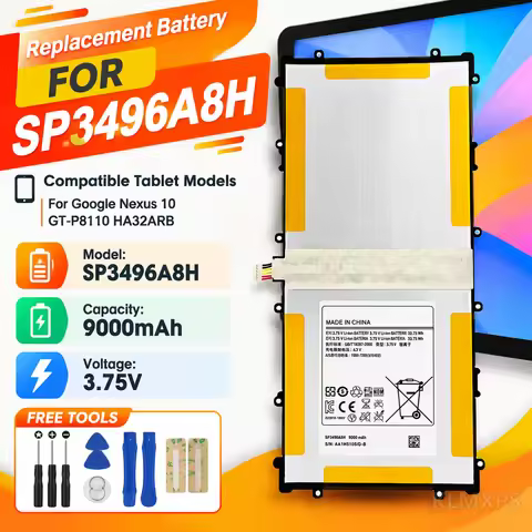 Tablet Replacement Battery SP3496A8H 9000mAh Lithium Polymer For Google Nexus 10 GT-P8110 Manta Tabl