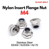 Nylon Insert Flange Nut M4 Nylon Insert Flange Nut M4 Stainless SS304