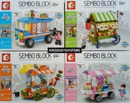 Set 4in1 Sembo Block Night Market Cart