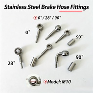 M10 Stainless Steel Banjo Fitting Motorcycle Hydraulic Brake Clutch Hose Connector 0° / 28° / 90 Deg