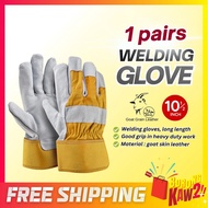 1 Pair of Work Glove Safety Glove Safety Work Welding Glove Sarung Tangan Welding Kerja Leather Glov