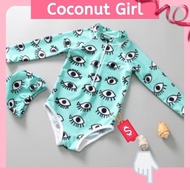 Voucher Code >》 BOWRA1 Children's Swimsuit Girls Sunscreen Long-Sleeved One-Piece Quick-Drying Cute 