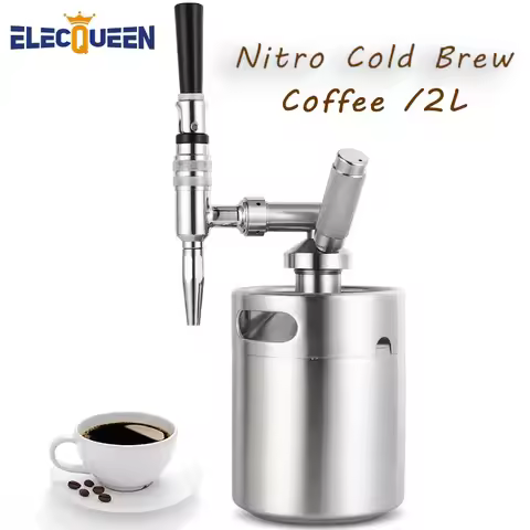 Homebrew 2L Mini Growler Nitro Cold Brew Coffee Maker Kit,304 Stainless Steel Craft Beer Keg Nitroge