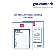 Deli 3819 A4 70 mic / 3808 3" 70 mic / 3810 6" 70mic / 14301 8" Filem Laminating 100 Pcs