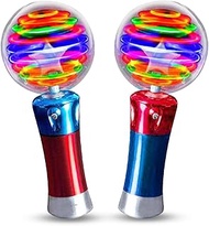 ArtCreativity 7.5 Inch Light Up Magic Ball Toy Wands for Kids, Set of 2, Flashing LED Wands for Boys