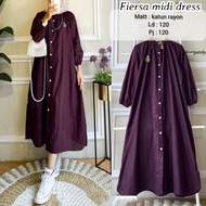 Midi Dress Gamis Midi Dress Muslim Baju Dress Wanita FIERSA DRESS