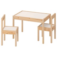 IKEA LÄTT Meja kanak-kanak dgn 2 kerusi, putih, kayu pain