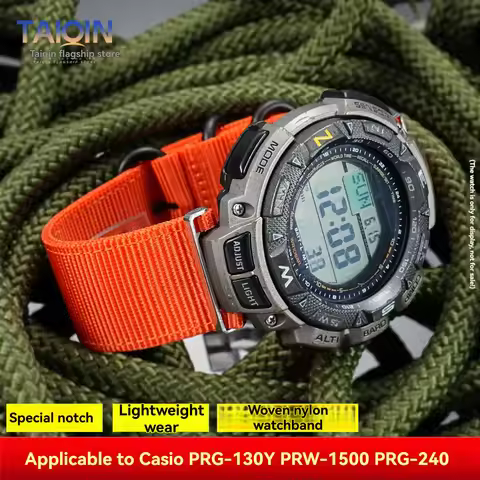 17mm Concave Joint Modify Tnylon Watch Strap For Casio PRG-240/130Y/T PRW-1500 canvas Watchband Men'