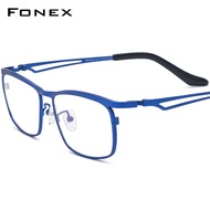 FONEX กรอบแว่นตาไททาเนียมผู้ชาย2023ดีไซน์ใหม่ตารางแว่นสายตาแบบเบาผู้หญิง F85768แว่นตาแว่นสายตาสั้น