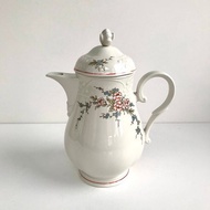 Villeroy 和Boch 玫瑰花茶壺 |瓷茶壺與粉紅色 藍色花朵|復古維