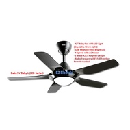 Deka SV Baby L Remote Baby Ceiling Fan With LED Light 42'' (5 Blade; 4 Speed) - Black