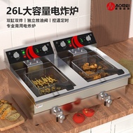 Commercial Double Cylinder Double Screen Electric Fryer Deep Fryer Machine Fried Dough Stick Machine