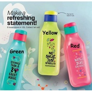 3'0082 'Tupperware ii Eco Bottle Square 1L Fliptop Stay Positive Vibes / Eco Bottle 1.0L Square - Re