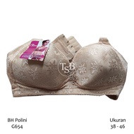 Polini G654 BRA 4 Hook BRA Large Cup Floral Motif Women's BRA Polini Women's BRA 38 40 42 44 46