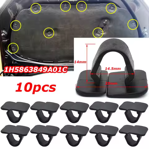 10x Plastic Hood Bonnet Insulation Clip Rivet Retainer For VW Polo Tiguan Passat B5 SEAT Leon 2 Skod