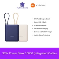 Xiaomi 33W Powerbank 10000mAh (Integrated Cable) | Simultaneous Charging | Compact and Portable