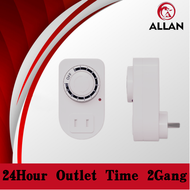 ALLAN 24 HOUR Outlet Timer 2 Gang