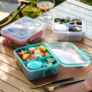 Grid Square Lunch Box With Salad box 211 Bento Box Plastic Compartment Lunch Box 211 Meal Plate Chil