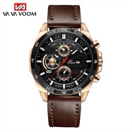 Jam Tangan Pria VAVA VOOM 216 VAVAVOOM Tahan Air Kulit Leather Anti Karat Premium