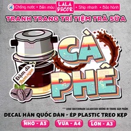 Waterproof Coffee Wall Sticker Coffee Decal Pre-glued/Plastic Laminated, Shop Decoration Decal - F09