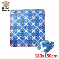 【British Bear 英國熊】雙面複合法蘭絨毯150x180cm(附提袋) TA-F503